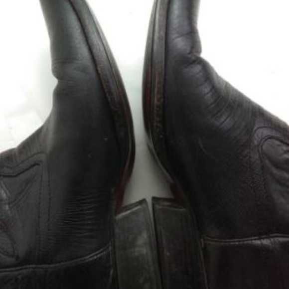 Nine West Womens US 7M Black Leather Cowboy Boots - Picture 3 of 8